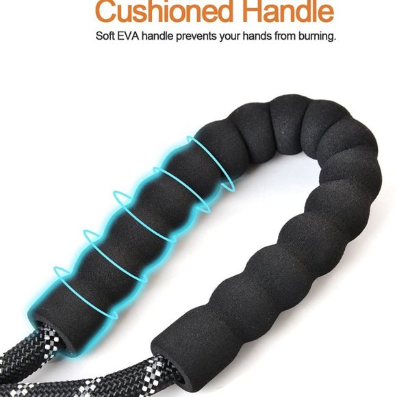 Nylon Dog Leash 1/2'' x 5 FT (18~120 lbs.) Black/White - Picture 3 of 5